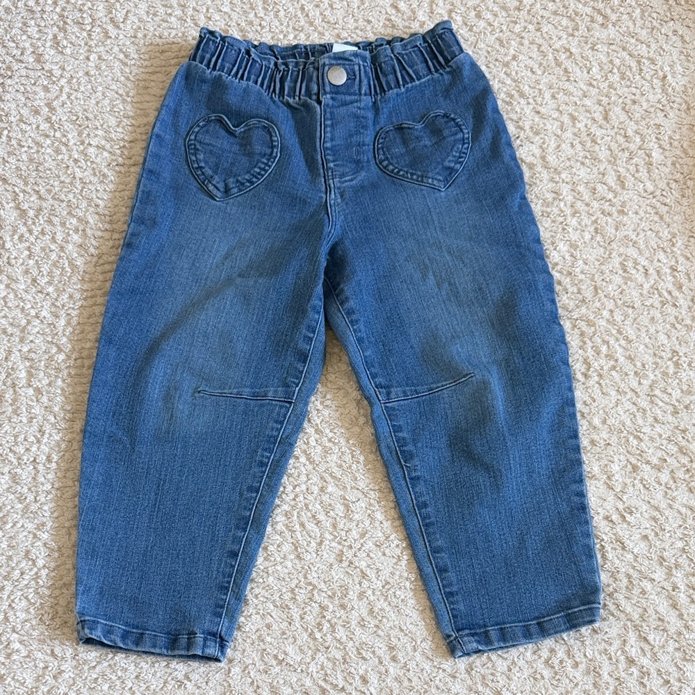 Carter's Blue Denim Jeans with Heart Front Pockets